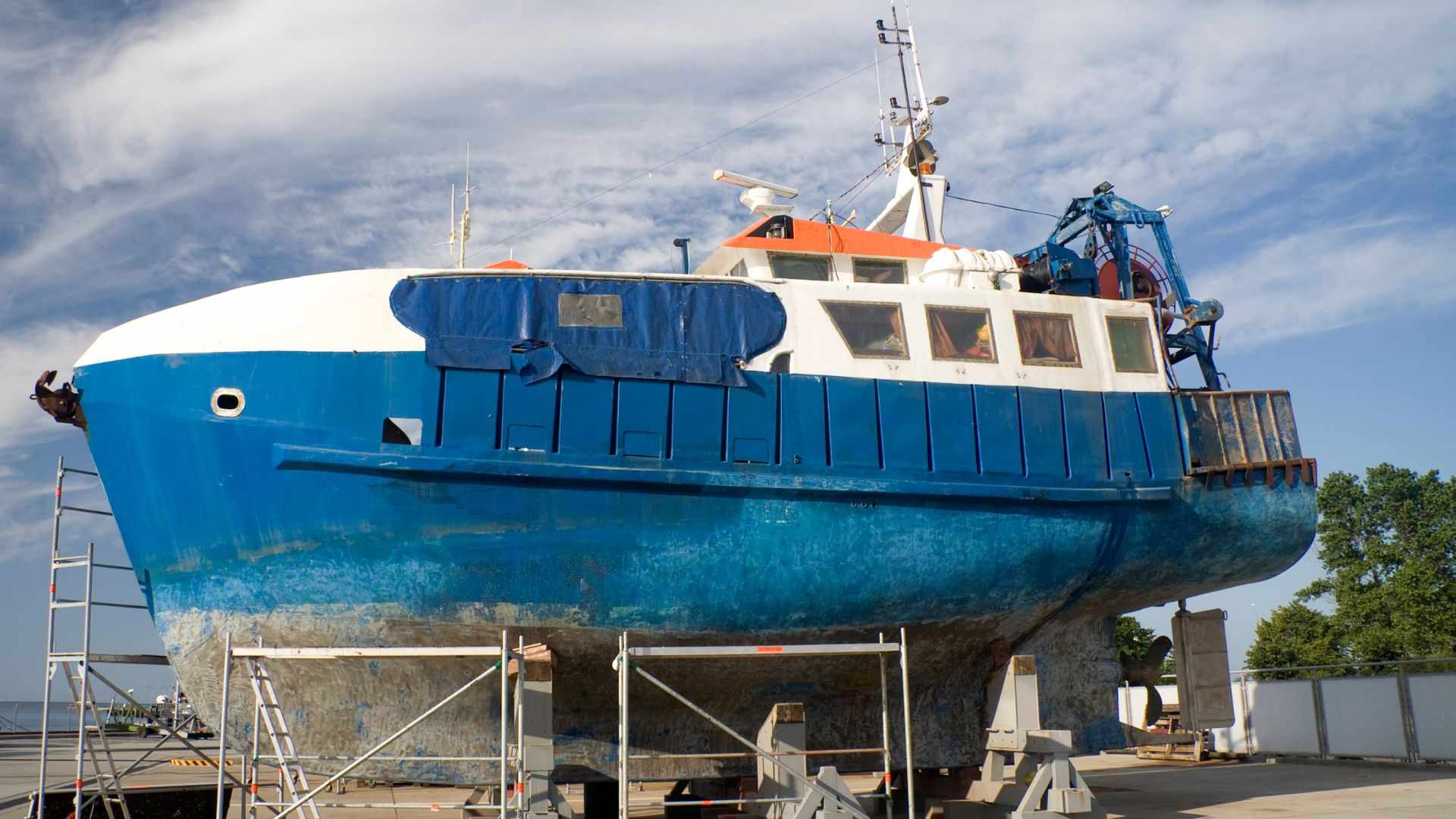 Boat on maintenance