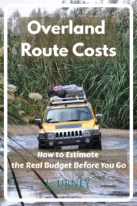 Estimate overland route costs, including fuel, ferries, borders, repairs, accommodation, shipping and route uncertainty.