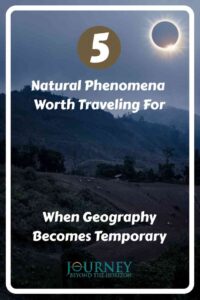 Natural phenomena like auroras, eclipses, migrations, glowing bays, and salmon runs reveal how travel follows Earth’s timing and geography.