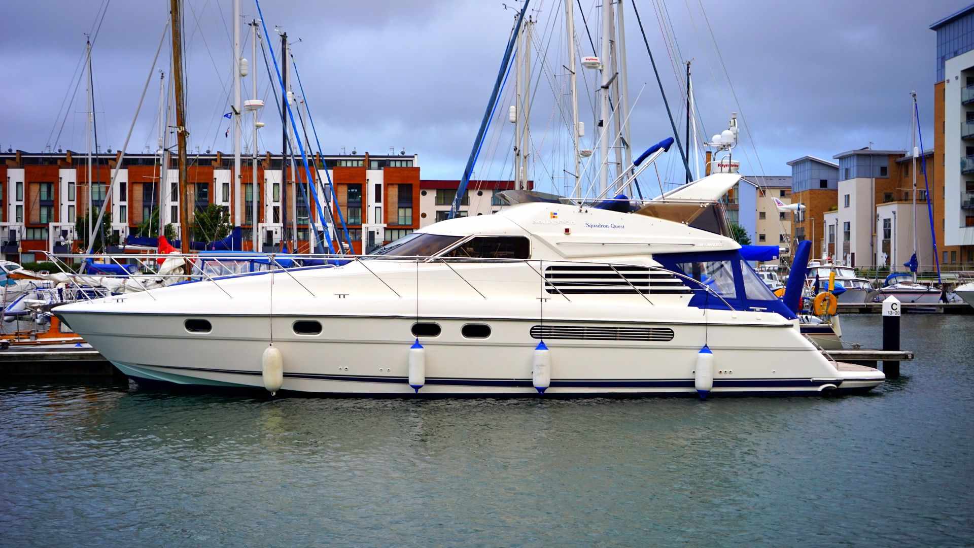 A yacht at an entry port