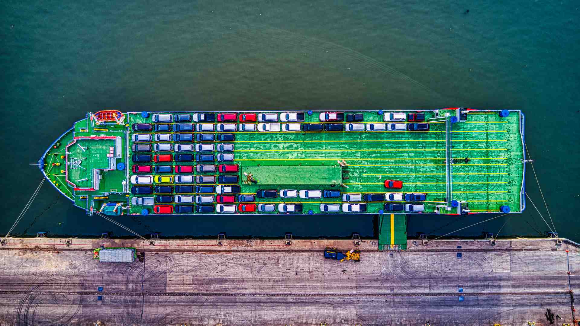 Cars on a barge